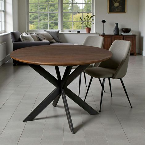 Table ronde bois foncé Ø150 cm LEXTON (1/5)