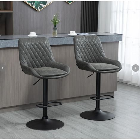 sedia 63-83 cm in pelle con schienale 2 pezzi OKMYHOME (1/3)