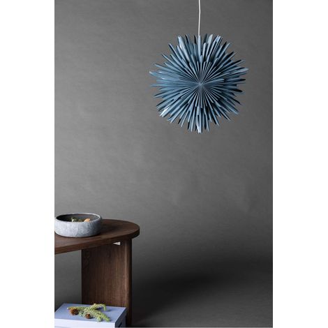 Sälen étoile de Noël avec lumière papier Ø46 cm suspension bleu. (1/4)