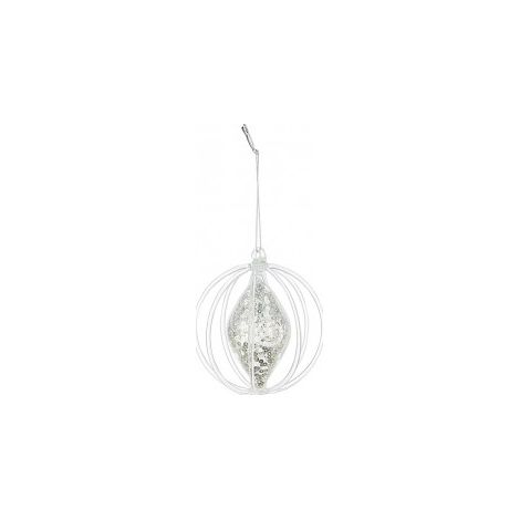 Decorazione Natalizia Pallina in vetro Argento GOCCIA 9,2 cm