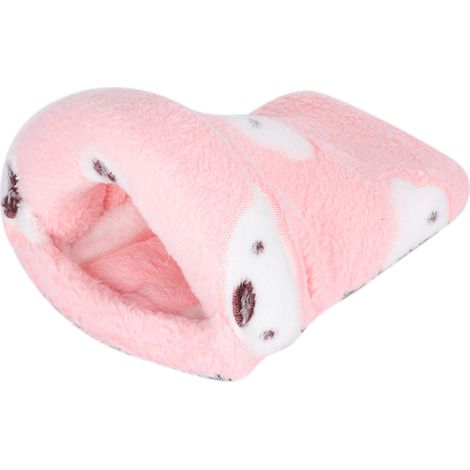 Lits pour petits animaux de compagnie, niche d'hiver chaude pour hamster, maison pour écureuil, cage de couchage rose S (1/5)