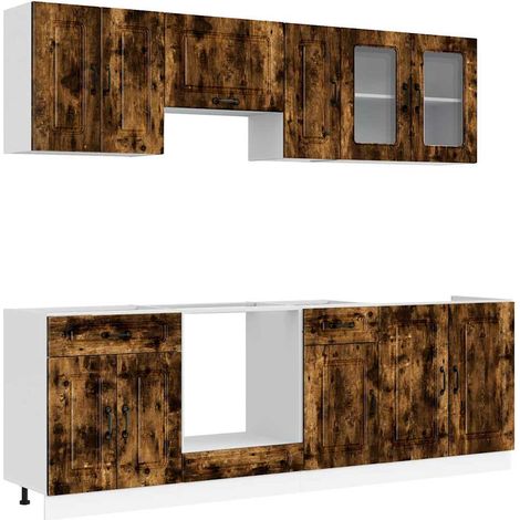 Maison Exclusive - Mueble cocina Kalmar roble ahumado 8 pzas made (1/5)