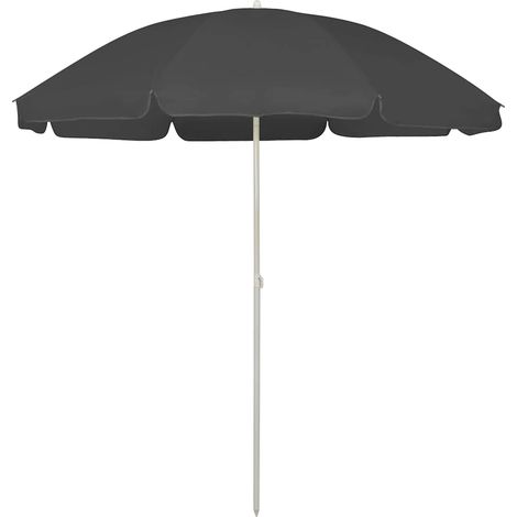 Parasol de plage - Parasol de Jardin Parasol droit Anthracite 240 cm BV197331 - BonneVie (1/5)