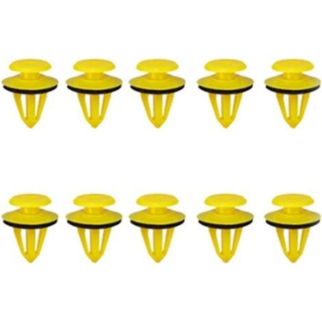 (Lot de 10) Clips de fixation automobile – Clips pour panneaux de porte en plastique, fixations pour garde-boue et boucliers de pare-chocs, clips pour habillage intérieur – Accessoires auto (Jaune) (1/5)