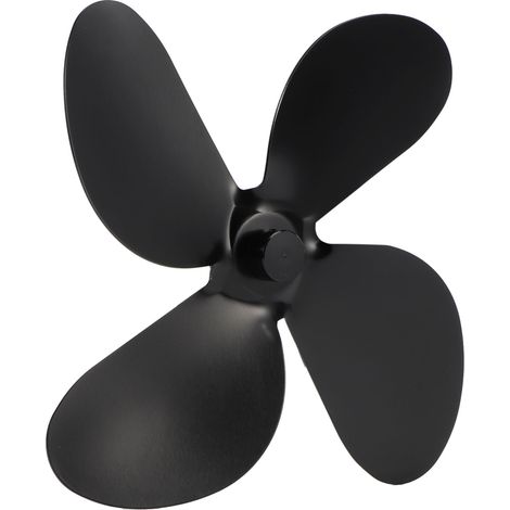 4-Blatt-Kaminlüfterflügel, Ofenlüfterflügel, Ersatzteile, Ofenzubehör, Schwarz (1/5)