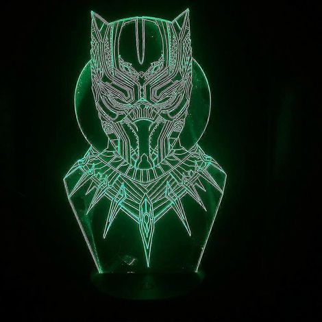 Lampe de table LED 3D Black Panther USB, ambiance anime
