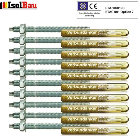 IsolBau Chemischer Dübel M8 + Gewindestange M8 x 110mm ETA 10 Stück. (1/5)