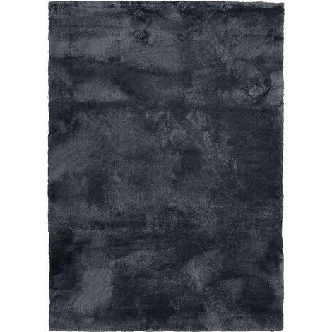 SAUVAGE - Tapis à poils longs extra-doux gris foncé 160x230 (1/5)