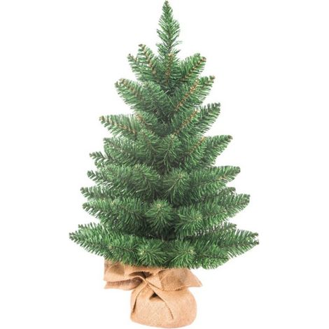 Jeffergarden 60 Cm Tabletop Mini Ornements d'arbre De Noël avec Base en Lin Arbres Artificiels Plantes Artificielles Parfait pour Fenêtre Jardin Familial (a) (1/5)