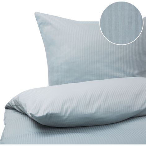 Conjunto de fundas de algodón gris azul edredón funda de almohada 155 x 220 cm moderno dormitorio Avondale