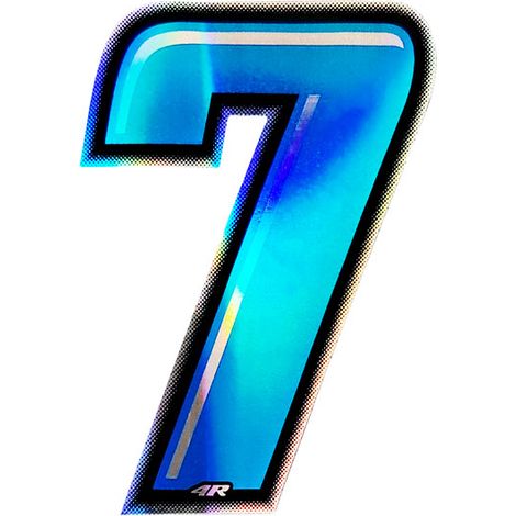 Numeri Slim Olografici, Blu, 100 mm - Numeri: 7