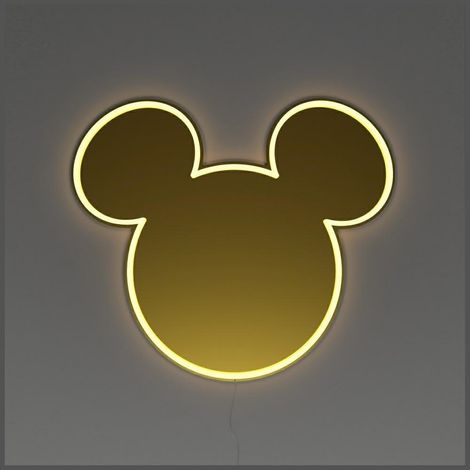 Mickey Mouse Mickey Spiegel LED-Lampe golden 50 x 44 cm (1/3)