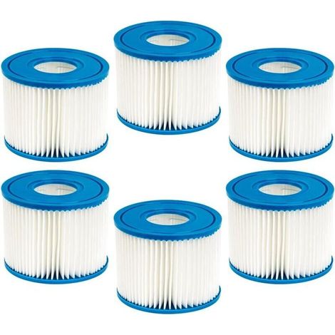 Lot de 6 filtres de piscine pour cartouche Intex PureSpa Type S1 pour 29001E PureSpa Inflable Filtre de piscine Catridge (1/5)