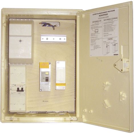Michaud – Coffret de branchement provisoire triphasé 30/60A – Disjoncteur tétrapolaire 22x58 – Interrupteur différentiel 30mA – 400V – Pour chantiers