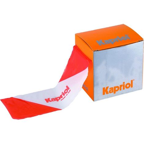 NASTRO SEGNALETICO BIFACCIALE LAVORI IN CORSO CANTIERE 200m BIANCO/ROSSO KAPRIOL