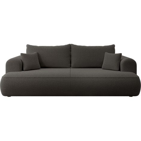 Selsey - Ovo 3-Sitzer-Sofa mit Aufbewahrungsbox aus dunkelgrauem Bouclé (1/5)