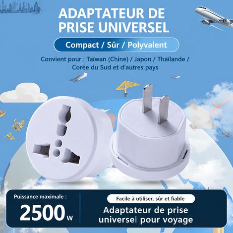 Adaptateur de voyage standard japonais modèle 166 fiche 3 broches 10A 250V 166 50 g – Livraison gratuite