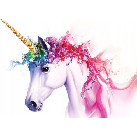 Papier peint enfant fille licorne 300x210 cm mural chambre enfant déco murale (1/5)