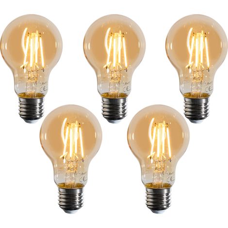 5er-Set E27 Dimmbare LED-Glühbirnen A60 Gold 4W 420 lm 2200K