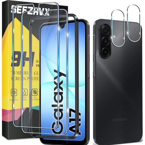 2+2 Pièces Verre Trempé pour Samsung Galaxy A17 5G,Ultra Résistant Film Protection Écran, HD Sans Bulles, Dureté 9H Glass, Vitre Protecte (1/5)