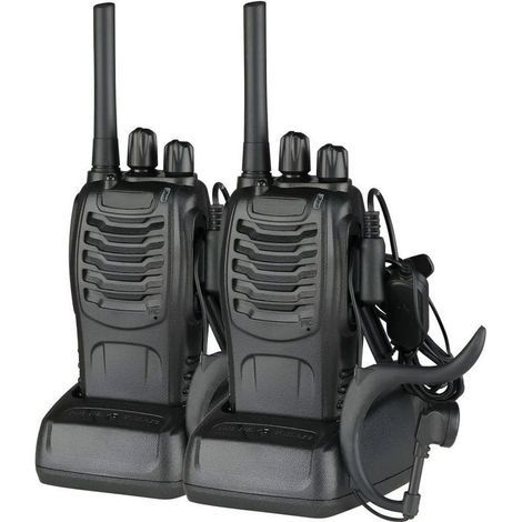 FENOPLASTICATalkie-walkie Baofeng BF-88E - Fréquences PMR européennes - Communication extérieure sans fil - Set double avec écouteurs et câble USB - Idéal pour activités en plein air