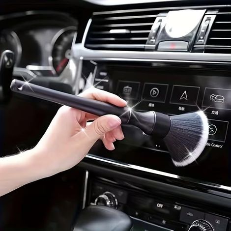 Brosse de nettoyage d'intérieur de voiture avec poils doux – Ensemble de brosses de détail pour tableau de bord et grille d'aération – Outil de dépoussiérage pour voiture, maison et électronique (1/5)
