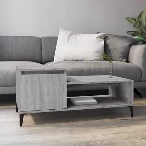vidaXL Tavolino da Salotto grigio sonoma 100x50x45cm Legno Multistrato