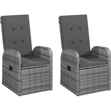 Ensemble Table et Chaise de Jardin Salon de jardin 5 pcs Gris 81777 (1/5)