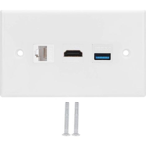 Household CAT6 + HDMI + USB 3.0 interface socket panel, clip-on wall plate panel, American standard (1/5)