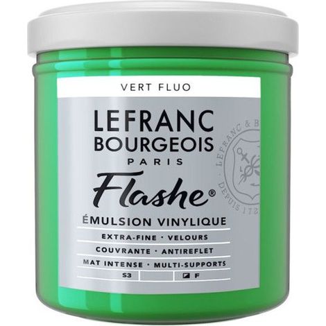 Peinture vinylique - Flashe - Vert fluo - 565 - Lefranc Bourgeois - 125ml