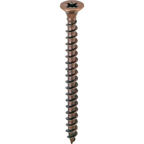 Confezione 500 viti per legno Mod. 05052 4x30 mm in acciaio bronzato testa svasata per pannelli di legno truciolare conglomerato