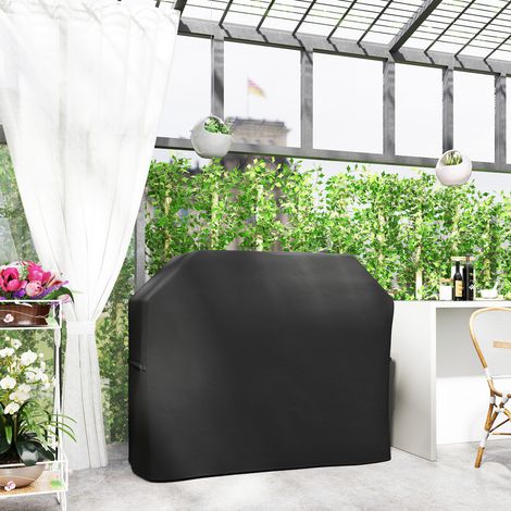 Housse de protection pour barbecue, résistante aux intempéries, 147 x 61 x 120 cm, noire (1/5)