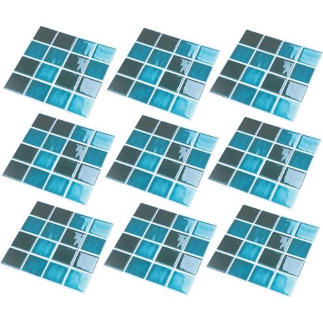 15pièces Stickers Carrelage Auto-adhésifs Pvc Imperméables Et Anti-huile Décoration Murale Cristal Vert Foncé Pour Salle De Bain Et Cuisine (1/5)