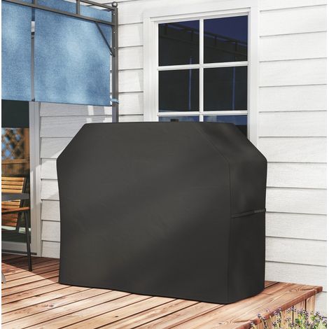 Funda protectora para barbacoa rectangular 147 x 61 x 120 cm negra DESVIAE (1/5)