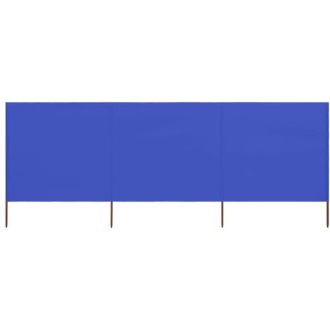 Paravent en tissu à trois volets, 400 x 80 cm, bleu ciel. (1/5)