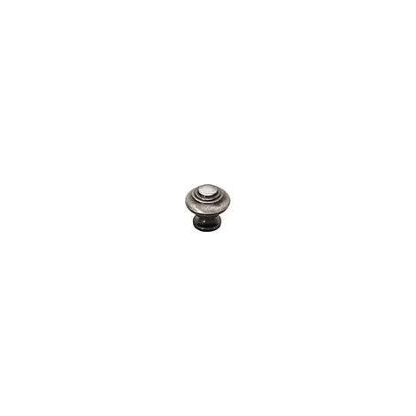 Bouton rustique zamac - Hauteur : 29 mm - Diamètre : 30 mm - Décor : Vieil argent - FOSUN