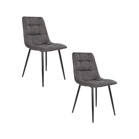 Lot de 2 chaises 55x44x86 cm en tissu gris - GELLER