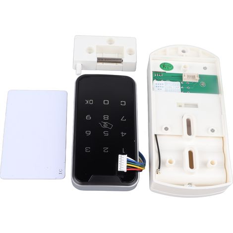 Serrure de porte intelligente à code numérique, compatible avec les cartes à puce pour salles de bain, casiers et boîtes aux lettres. Code tactile (carte à puce). (1/5)