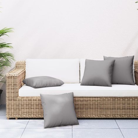 vidaXL Cuscini per Divano 4 pz Grigio 40x40 cm in Tessuto