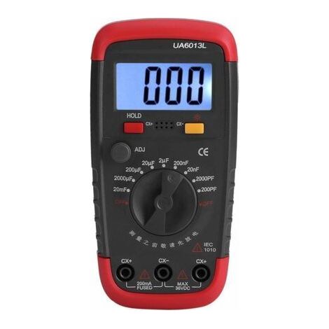 CHOYCLIT Professionnel Capacimetre, Testeur de numérique condensateur 0,1 pF 20000uF avec capacimètre avec rétroéclairage LCD et veste de protection Max 1999 (1/5)