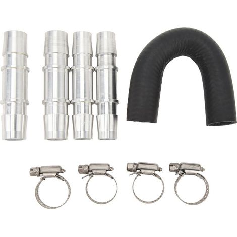 Kit de dérivation pour radiateur de chauffage moteur 5/8in 3/4in raccord flexible aluminium universel pour durites de chauffage courantes (1/5)