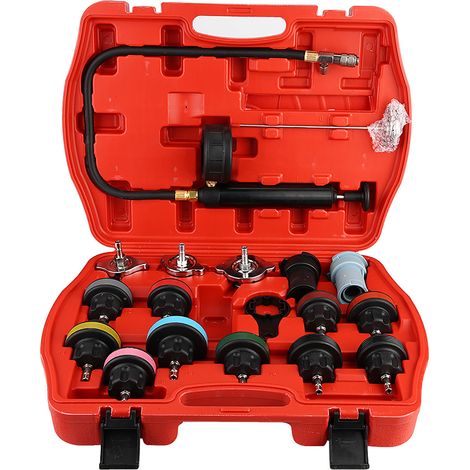 Kit de 18 outils universels de test de fuites pour réservoir d'eau de voiture et système de refroidissement (1/5)