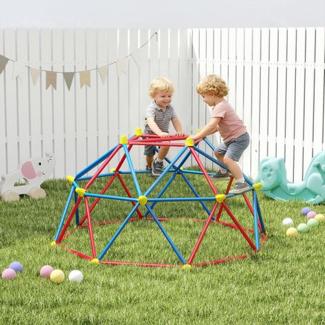 Dôme d'escalade pour enfants, cage d'escalade, structure métallique, charge maximale 180 kg, montage facile, 183 cm, multicolore (1/5)