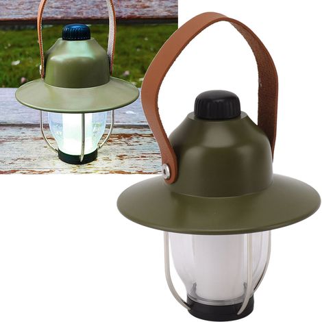 Lampe pomme de pin rétro pour tente de camping, lampe LED rechargeable pour table à manger, lumière d'ambiance, lampe de pique-nique portable, lampe à suspendre pour tente, lumière verte, portable, po (1/5)