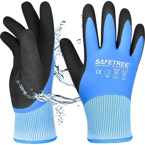 Gants de sécurité d'hiver : imperméables, antidérapants, protection contre le froid et les coupures - Idéal pour l'extérieur, le ski, les entrepôts de refroidissement (10/XL) (1/5)
