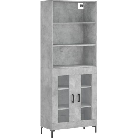 Credenza buffet cassettiera mobile contenitore organizer cucina soggiorno soggiorno alto 69,5 x 34 x 180 cm derivati del legno grigio 020034568