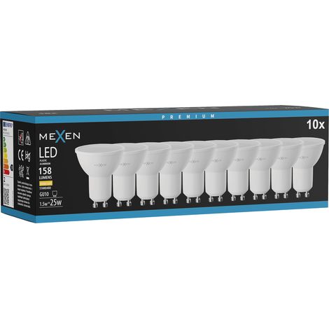 Mexen Nova 10x Ampoule LED GU10, 1,5W, Chaude - 3000K, 158 lm - L107-GU10-0130-01x10 (1/5)