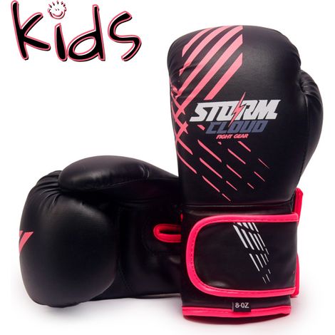 Gants de boxe StormCloud Lynx pour enfants, noir/rose, 170 g (1/5)