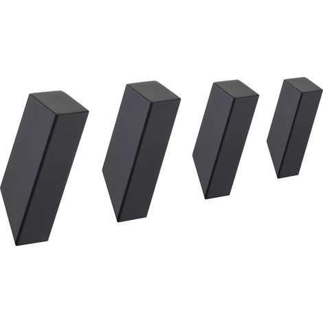 JSSEVN – Set mit 4 schwarzen Wandhaken für Badetücher – Wandhaken für Bademäntel, Mäntel und Hüte – Stabile Haken (1/5)