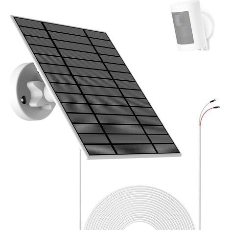 Panneau solaire pour caméra Ring, 5 W, compatible avec la batterie Ring Stick Up Cam/Pro, Spotlight Cam Plus/Pro, étanchéité IP65, câble de 3 m (1/5)